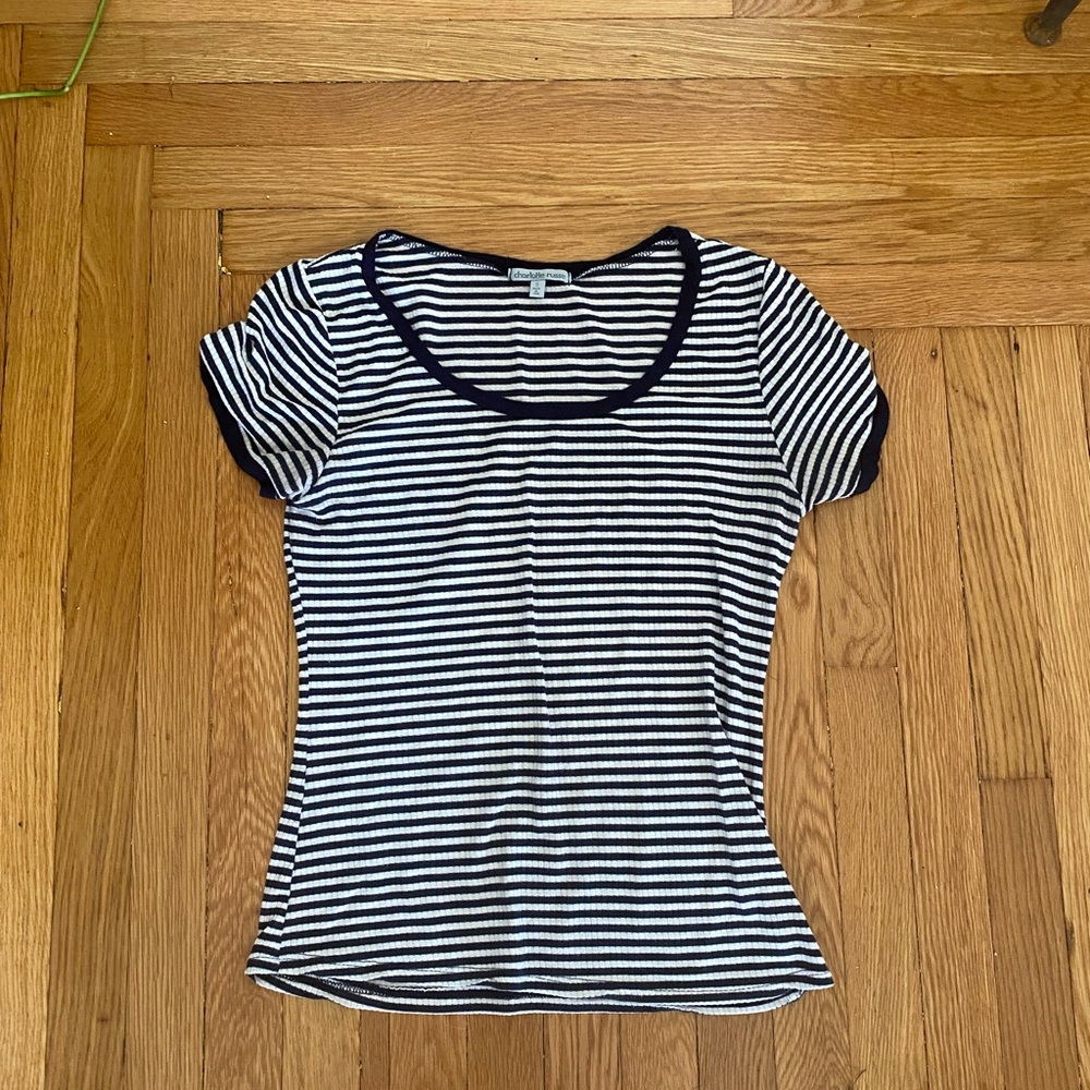 Bundle 5/$15 🛍 Charlotte Russe horizontal striped baby tee S